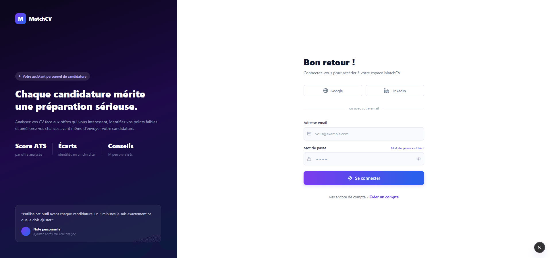 Match CV — Aperçu 1